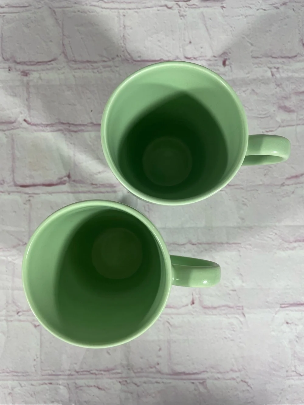 IKEA 365+ Susan Pryke Green 10oz Stoneware Mugs Portugal Set of 2